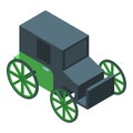 Horse carriage icon, isometric style
