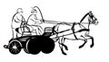 Horse with carriage vector ~