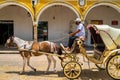 Horse carriage at the magical town of Izamal in Yucatan, Mexico