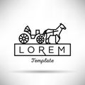 Horse Carriage Minimal Sign Vector Design Royalty Free Stock Photo