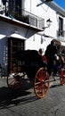 Horse and Carriage ride in Mijas which is one of the loveliest white Moorish Villages of Spain Royalty Free Stock Photo