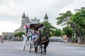 Horse Carriage Riding Past La Merced Church, Granada Nicaragua