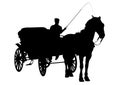 Horse and carriage silhouette Royalty Free Stock Photo