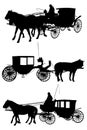 Horse and carriage silhouette Royalty Free Stock Photo