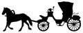 Horse carriage silhouette. Horse cart vector Royalty Free Stock Photo