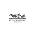 Horse carriage silhouette logo Royalty Free Stock Photo