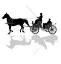 Horse Carriage Silhouette Royalty Free Stock Photo