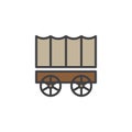 Horse carriage wagon filled outline icon