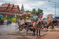 Horse carriage at Wat Phra That Lampang Luang. The ancient temple in Thailand.