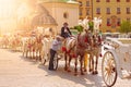 Horse carriages in Krakow Royalty Free Stock Photo