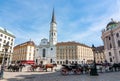 Horse carriages on St. Michael square Michaelerplatz, Vienna, Austria Royalty Free Stock Photo