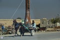 Horse cart in front of Old Brick Factory in Afghanistan