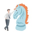 Business man with horse chess illustration, Business concept