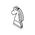 horse chess isometric icon vector illustration