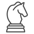 Horse chess line icon. Chess game vector illustration isolated on white. Sport outline style design, designed for web Royalty Free Stock Photo