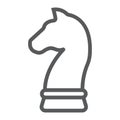 Horse chess line icon, development and business Royalty Free Stock Photo
