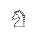 Horse chess line icon Royalty Free Stock Photo