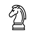 horse chess line icon vector illustration Royalty Free Stock Photo