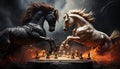 horse chess match on a chessboard generative AI