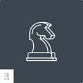 Horse Chess Related Vector Line Icon. Royalty Free Stock Photo