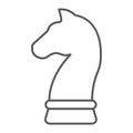 Horse chess thin line icon, development business Royalty Free Stock Photo