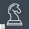 Horse Chess Thin Line Vector Icon Royalty Free Stock Photo