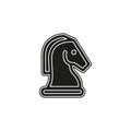 Horse Chess Vector Icon. Chess game horse illustration - game, strategy