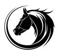 Horse circle tribal tattoo. Royalty Free Stock Photo