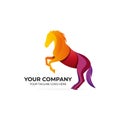 horse color modern logo design