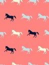 horse color seamless pattern running animal