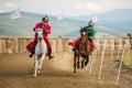 Horse contest ,during a horse show with young riders