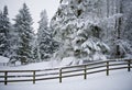 Horse Corral in Winter Snow Royalty Free Stock Photo