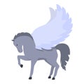 Horse crest blazon icon cartoon vector. Ancient pegasus