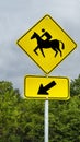 Horse Crossing Sign Royalty Free Stock Photo