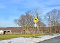 Horse Crossing Sign Near an Equestrian Center in Montgomery County Maryland