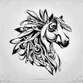 Horse decorated in Indian style