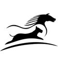 Horse and dog logo Royalty Free Stock Photo