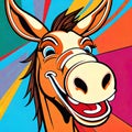 Horse donkey animal smile laughing comic character smiling