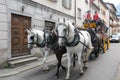 Horse-drawn carriage at Airolo on the Swiss alps