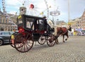 Horse drawn carriage in Amsterdam, Holland Royalty Free Stock Photo