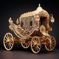 Horse-drawn carriage in art nouveau style with floral motifs