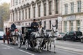 Horse-drawn carriage or fiaker, popular tourist attraction in Vienna, Austria Royalty Free Stock Photo