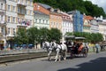 Horse Drawn Carriage, Historic Karlovy Vary, Czech Republic Royalty Free Stock Photo