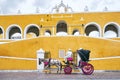 YUCATAN, MEXICO - MAY 31, 2015: Horse carriage in the yellow city of Izamal Royalty Free Stock Photo
