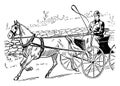 Horse Drawn Carriage, vintage illustration Royalty Free Stock Photo