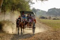 Horse-drawn carriage on the way to Thatbyinnyu Temple Royalty Free Stock Photo