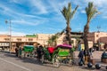 Horse-drawn carriages in Marrakesh, Morocco, Africa Royalty Free Stock Photo