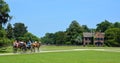 Horse-drawn carriages at Middleton Place is a plantation