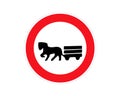 Horse Drawn Vehicles Prohibited Sign. Vector illustration Royalty Free Stock Photo