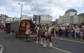 Horse drawn wagons and performers lead the Margate Carnival Parade Royalty Free Stock Photo